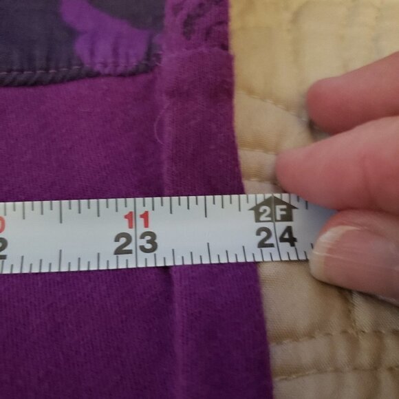 Avenue PurpleFloral Yoke Top - Henley button scoop - Picture 7 of 7